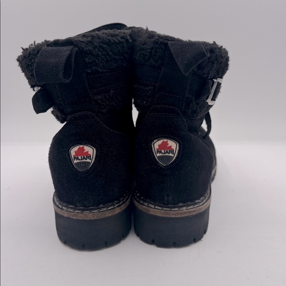 Pajar Womens waterproof impermeable suede winter boots black,side zipper sz9-9.5